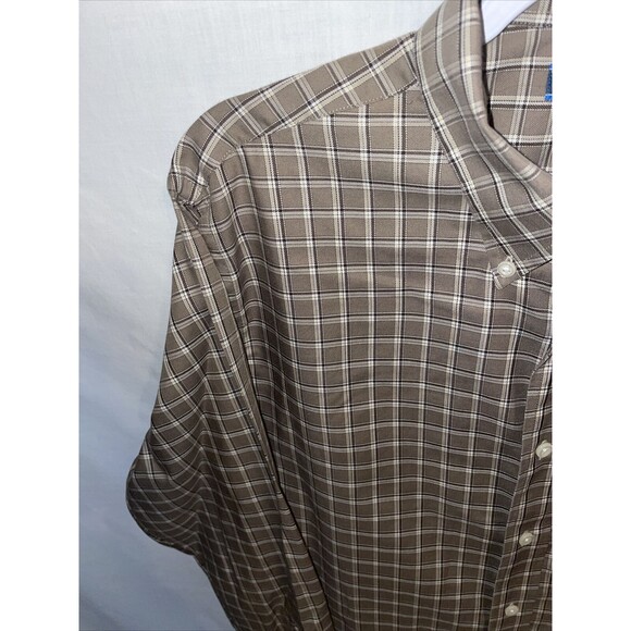 Croft & Barrow Dress Shirt Men’s Size Medium Tan Striped Button Up Long Sleeve - Picture 5 of 12